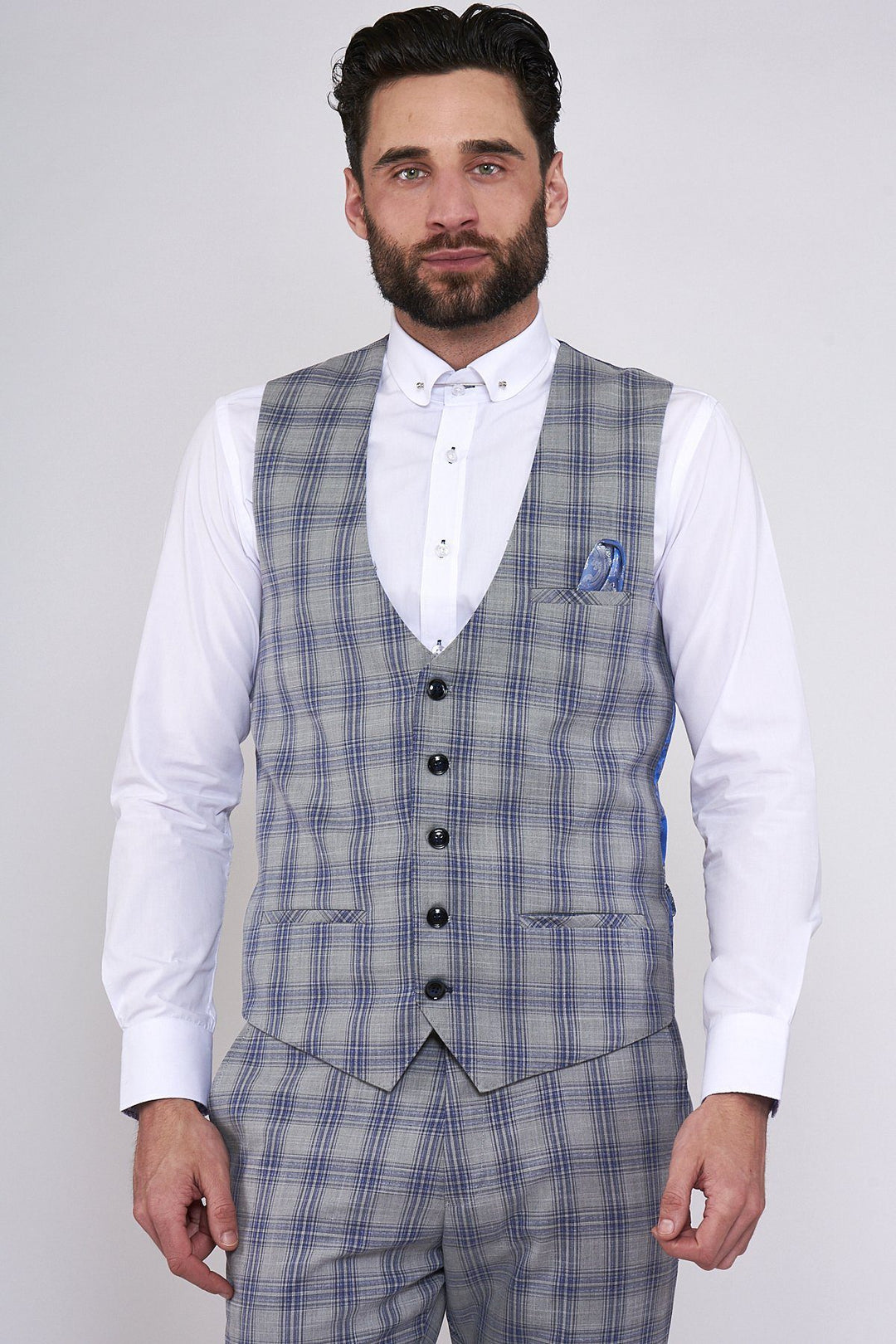 Jack Grey Check Three Piece Suit