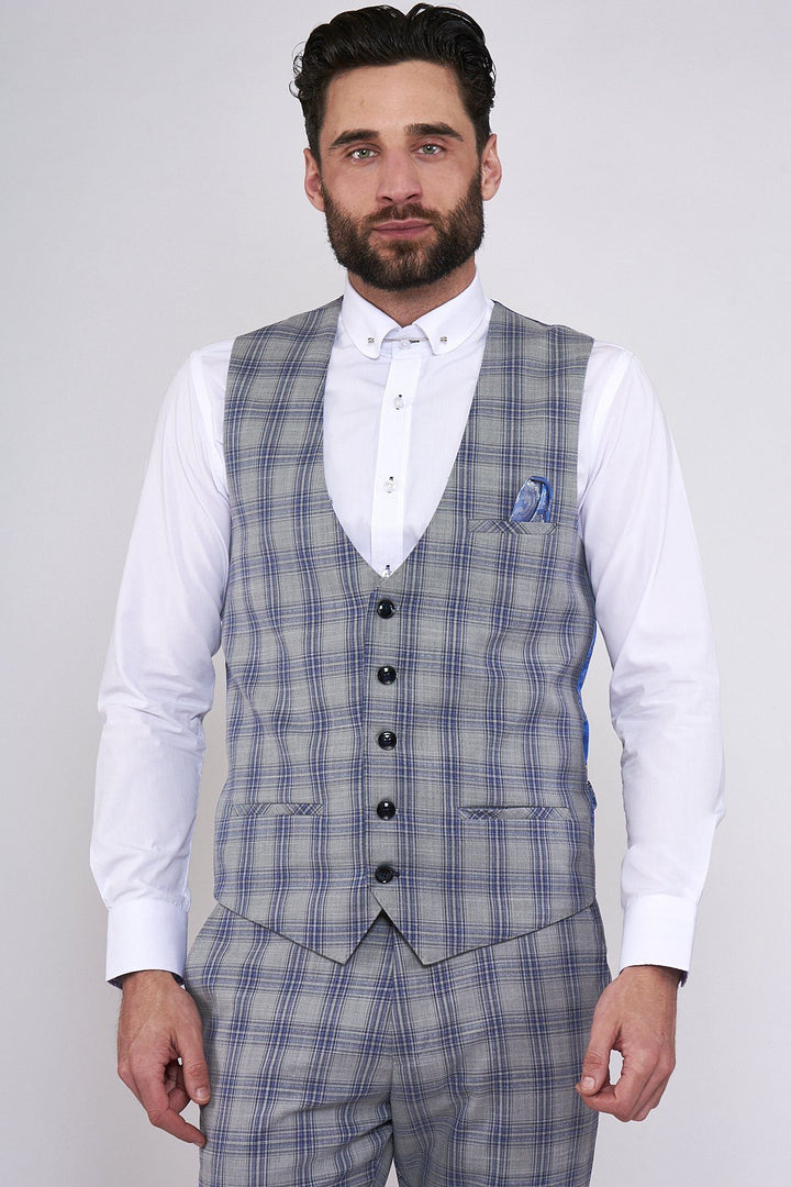 Jack Grey Check Three Piece Suit