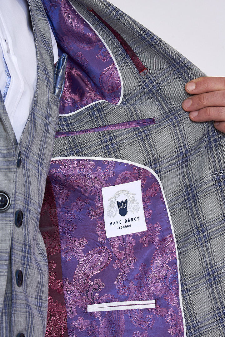 Jack Grey Check Three Piece Suit