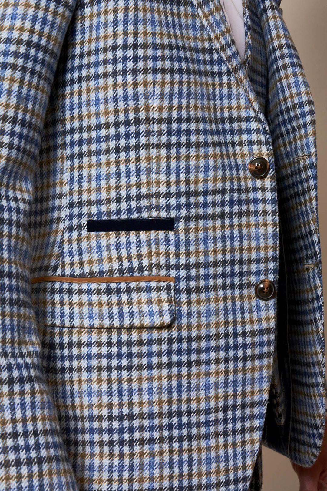 Watson Blue Tan Tweed Check Suit