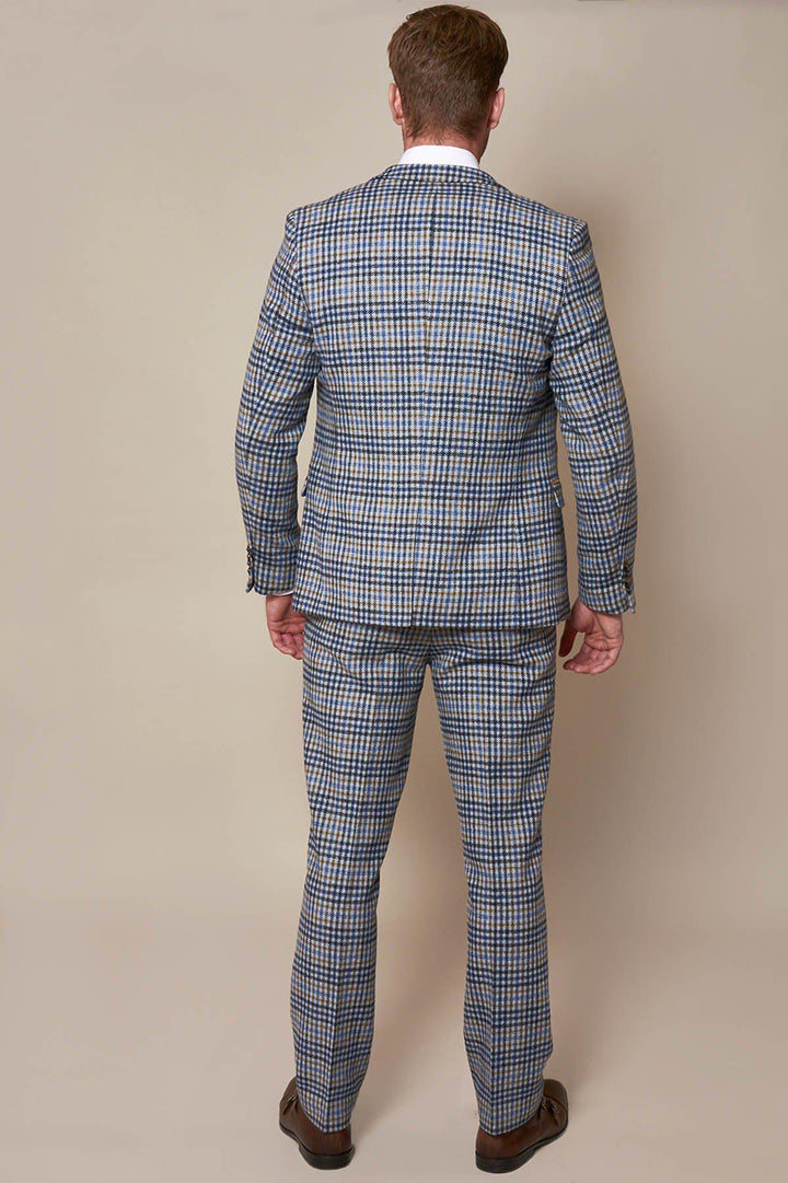 Watson Blue Tan Tweed Check Suit