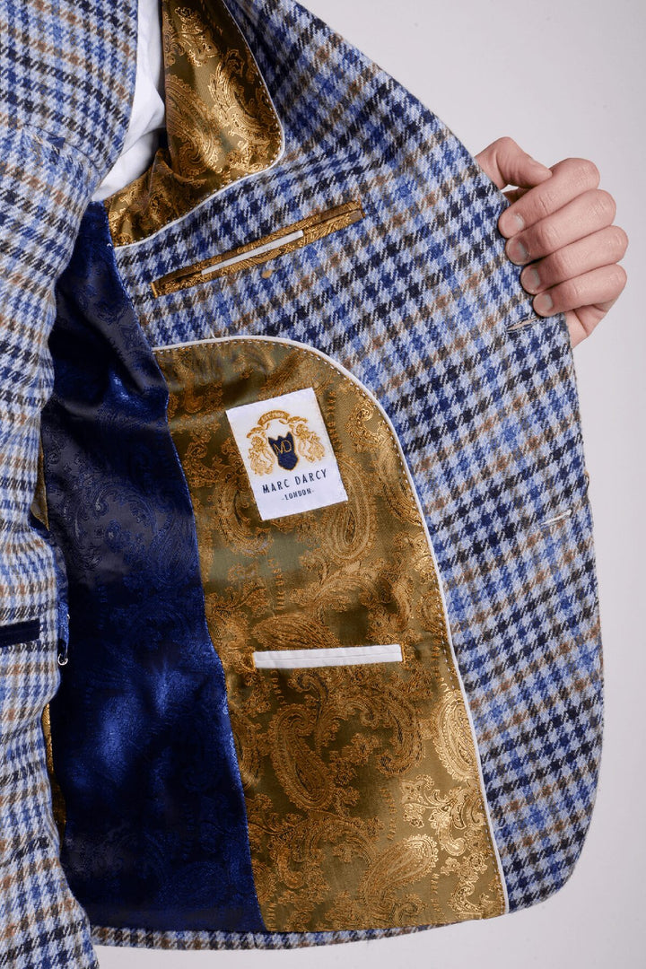 Watson Blue Tan Tweed Check Suit