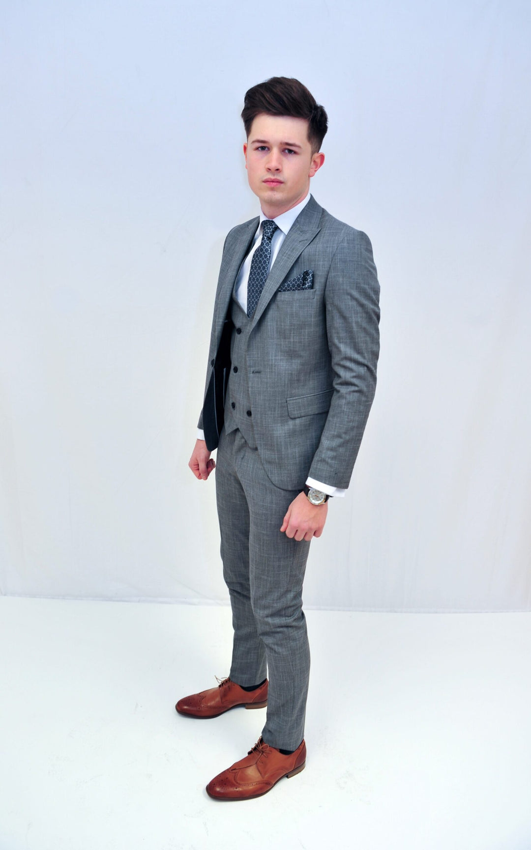 Jack Doyle Light Grey Suit With Double Breasted Waistcoat