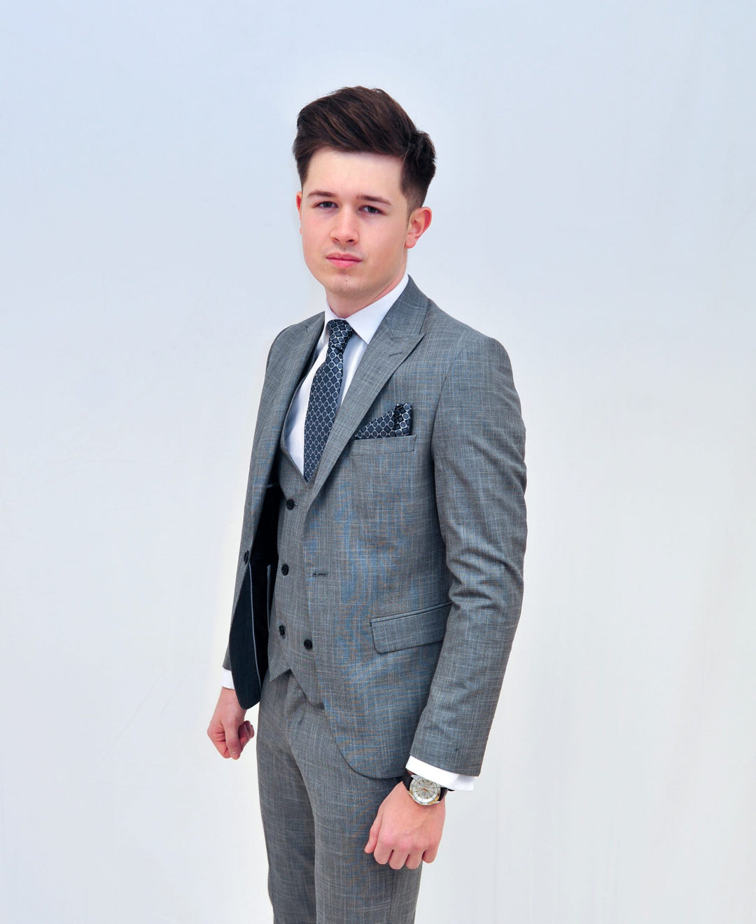 Jack Doyle Light Grey Suit With Double Breasted Waistcoat
