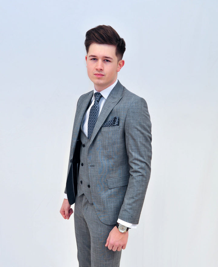 Jack Doyle Light Grey Suit With Double Breasted Waistcoat