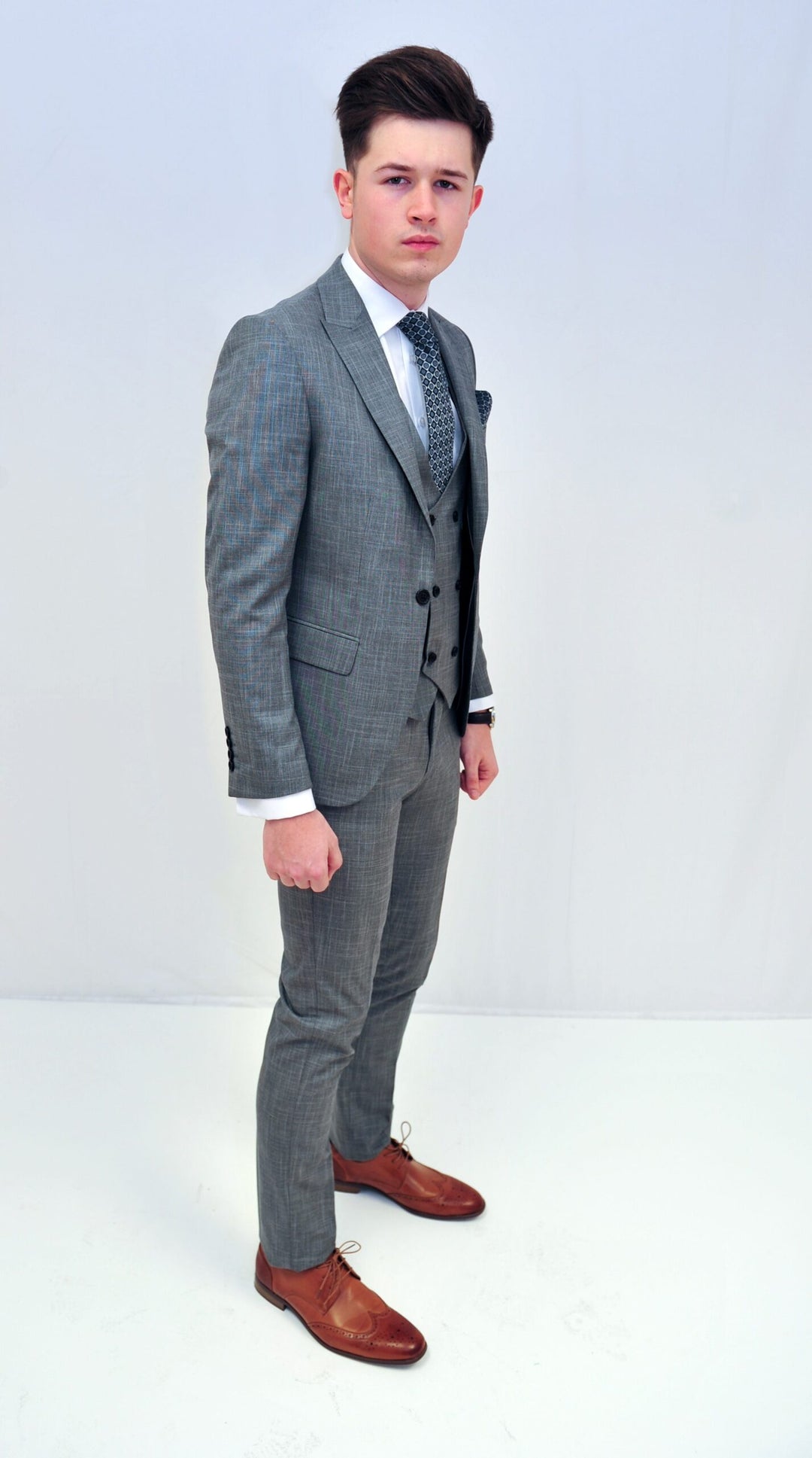 Jack Doyle Light Grey Suit With Double Breasted Waistcoat