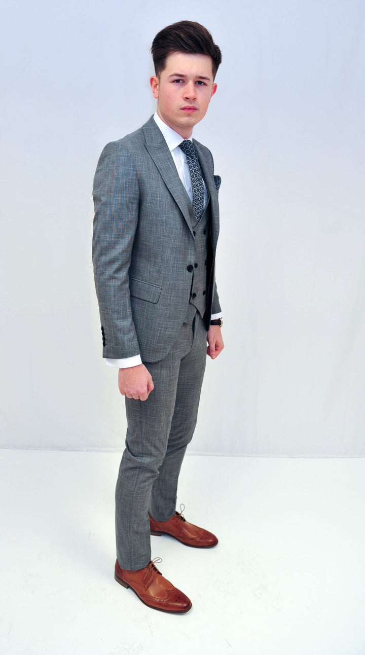 Jack Doyle Light Grey Suit With Double Breasted Waistcoat