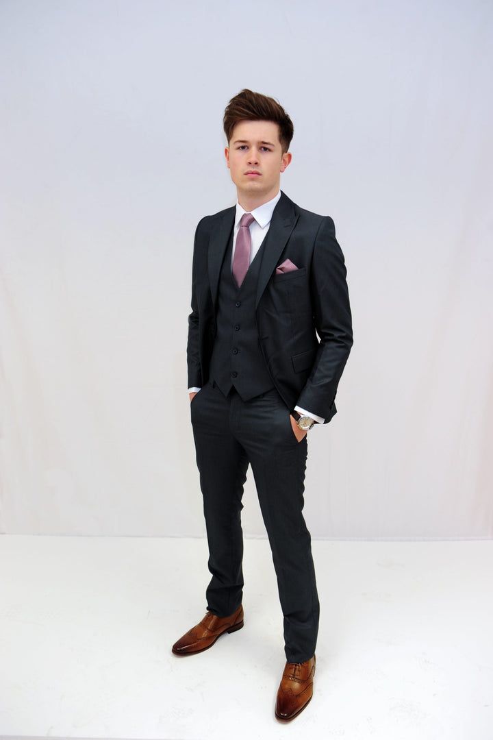 Jack Doyle Mid Grey Suit With Single Breasted Waistcoat