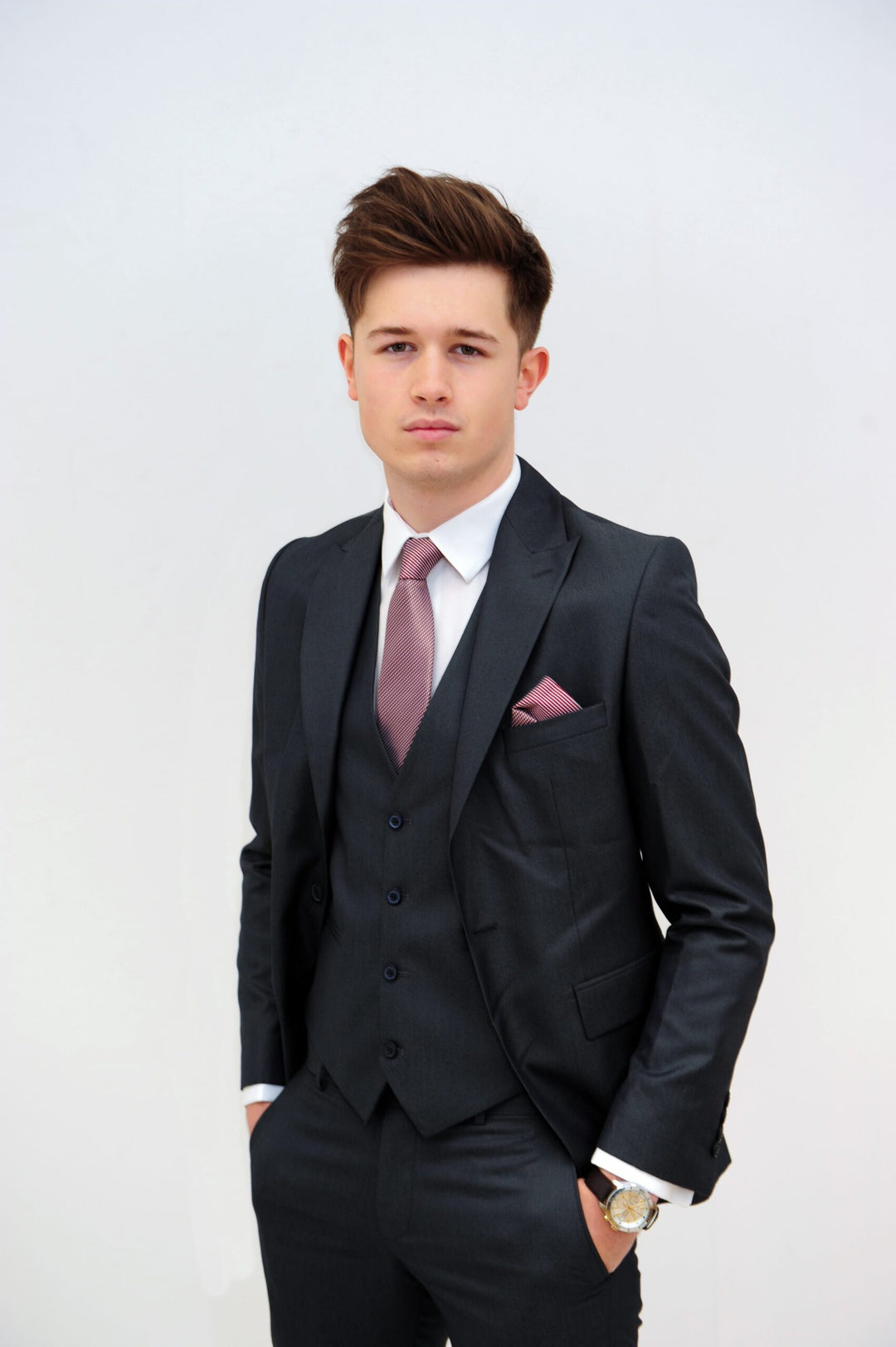 Jack Doyle Mid Grey Suit With Single Breasted Waistcoat