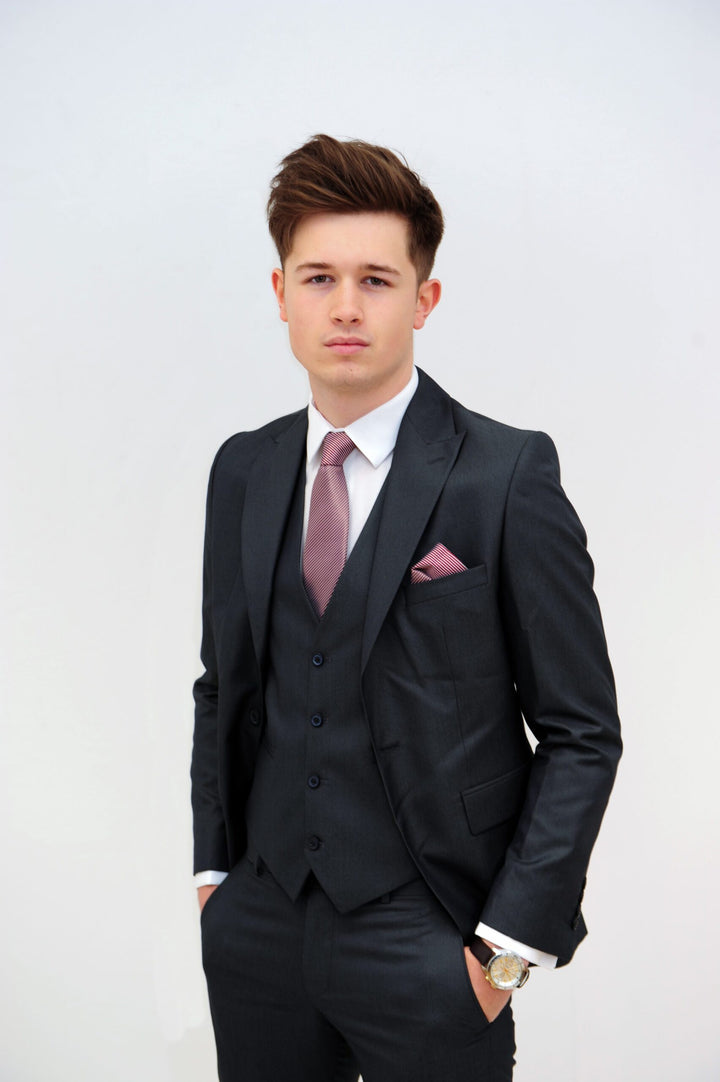 Jack Doyle Mid Grey Suit With Single Breasted Waistcoat