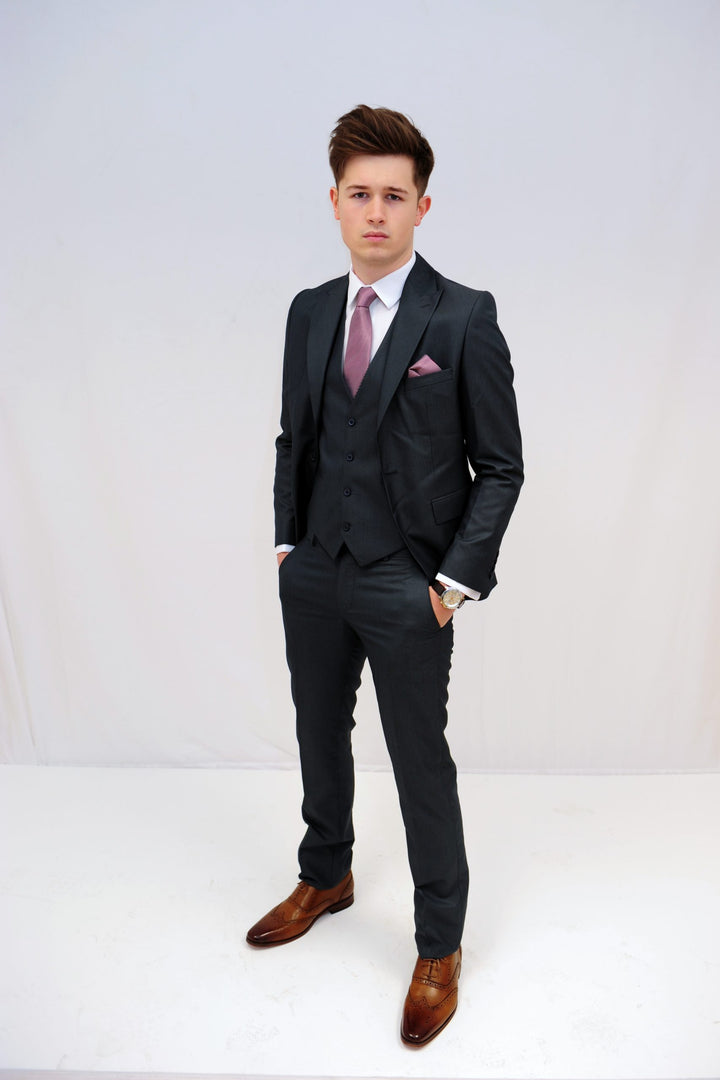 Jack Doyle Mid Grey Suit With Single Breasted Waistcoat