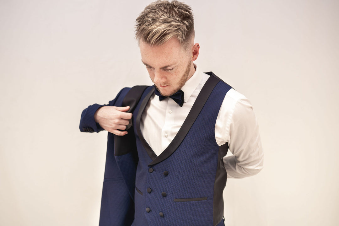 Navy Tuxedo With Contrasting Lapel
