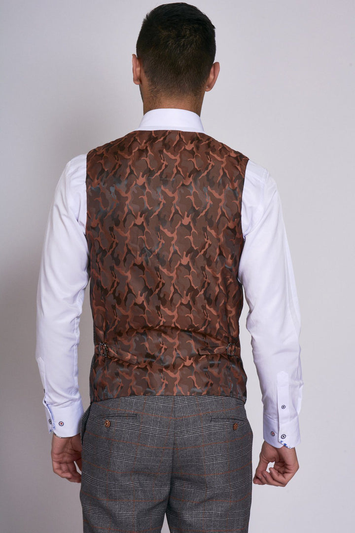 Jenson Grey Check Suit With Double Breasted Waistcoat