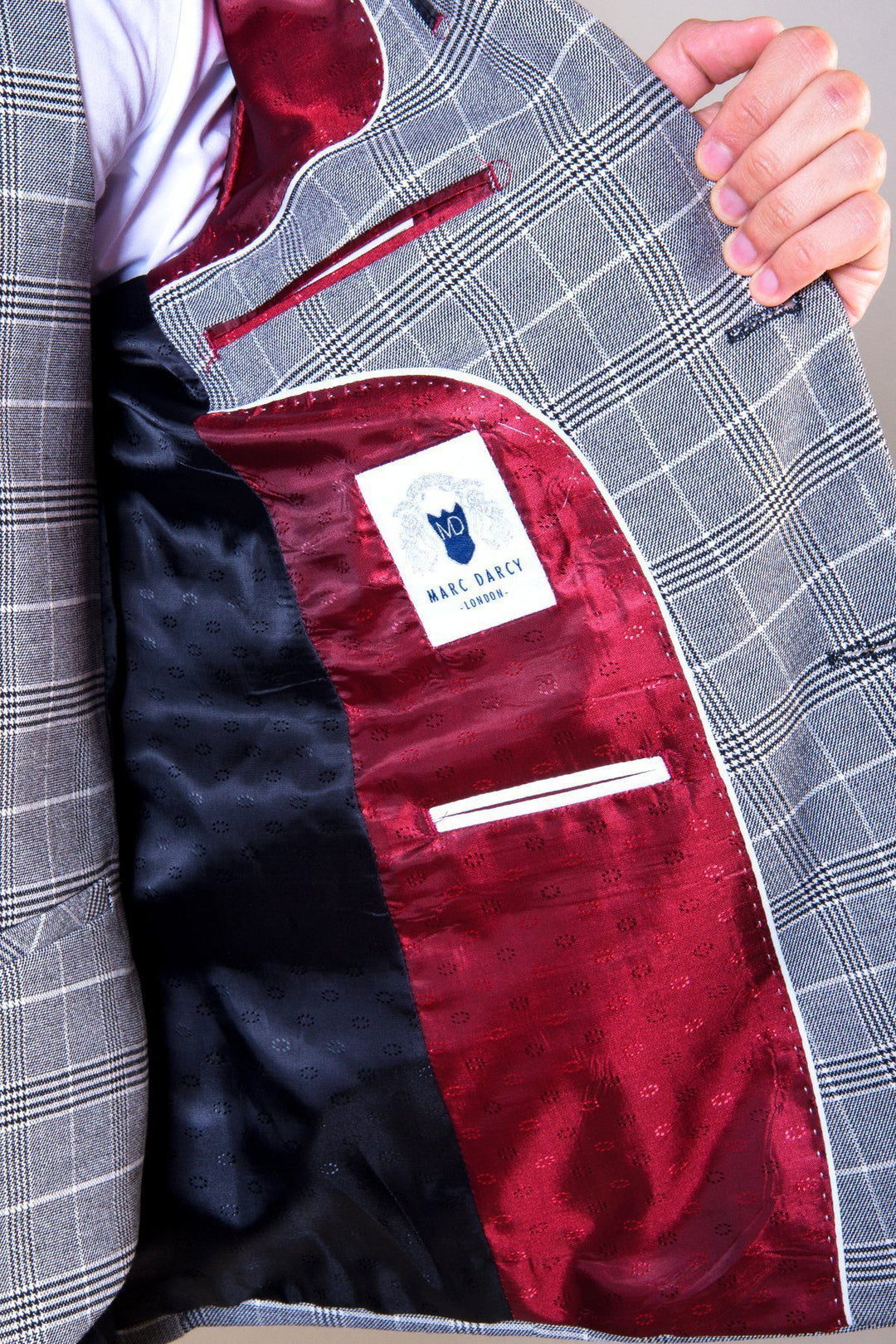 Ross Grey Check Three Piece Suit