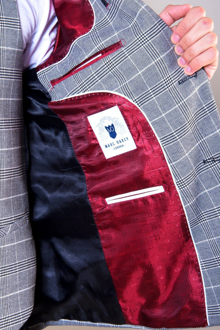 Ross Grey Check Three Piece Suit