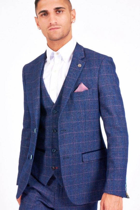 Harry Indigo Tweed Check Blazer