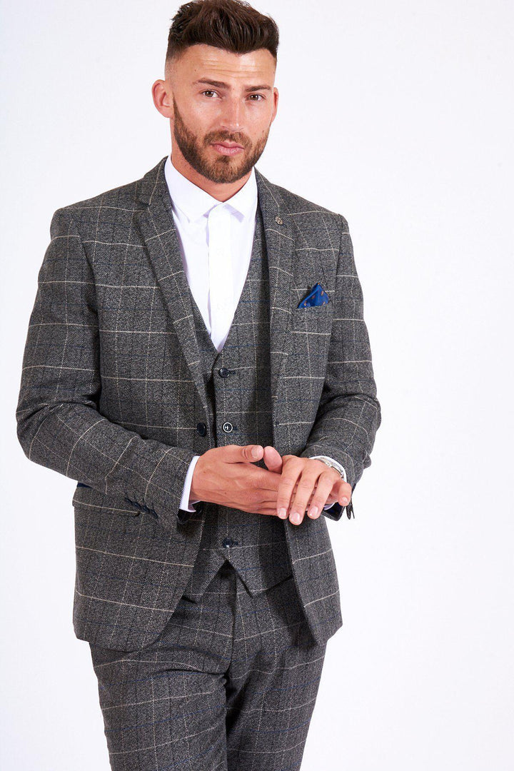 Scott Grey Tweed Check Blazer