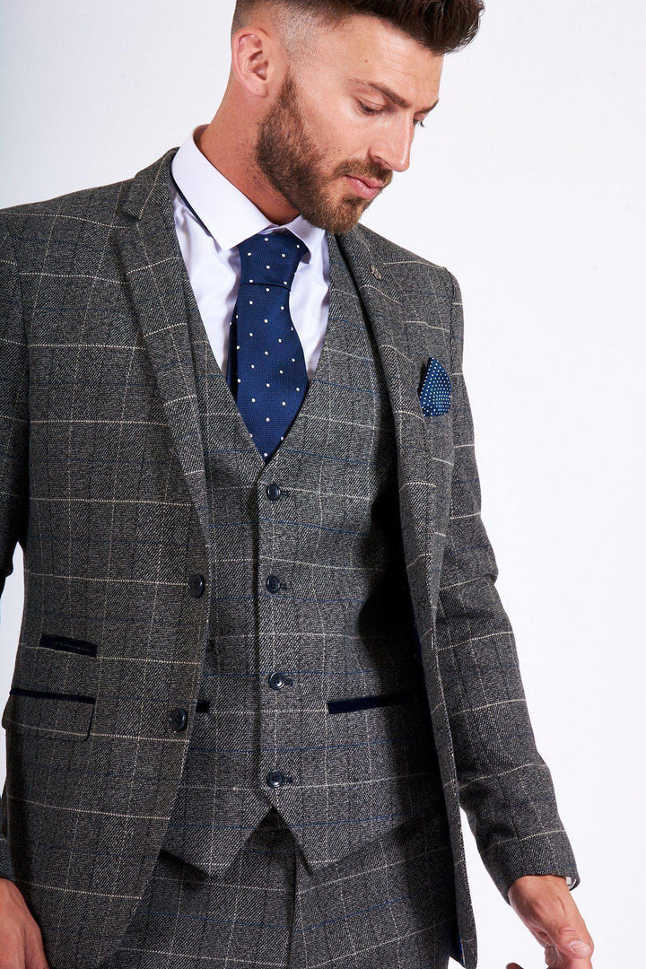 Scott Grey Tweed Check Blazer