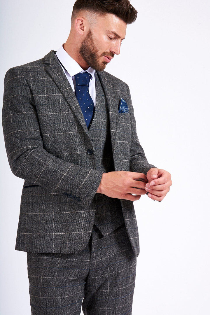 Scott Grey Tweed Check Blazer