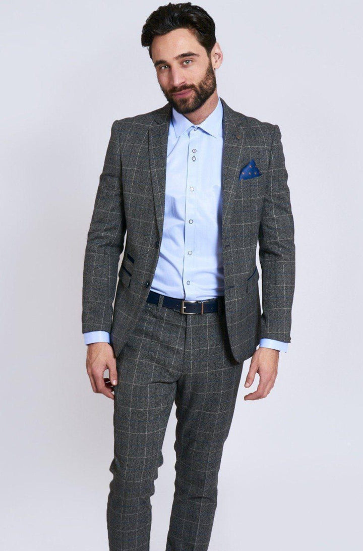 Scott Grey Tweed Check Blazer