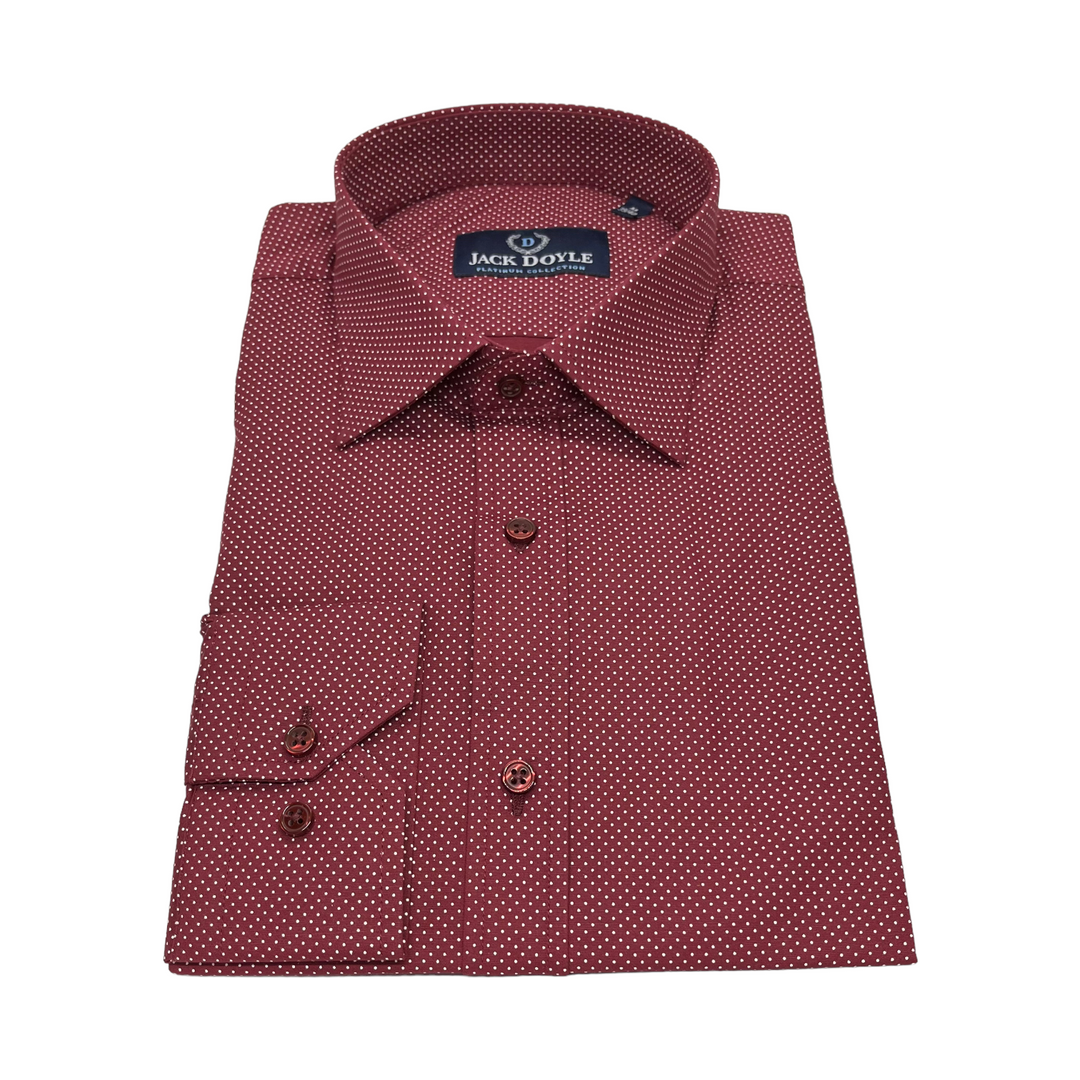 Burgundy Polka Dot Shirt