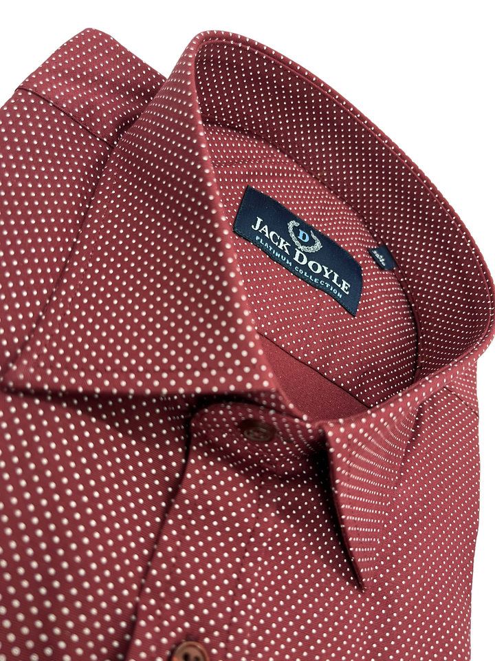 Burgundy Polka Dot Shirt