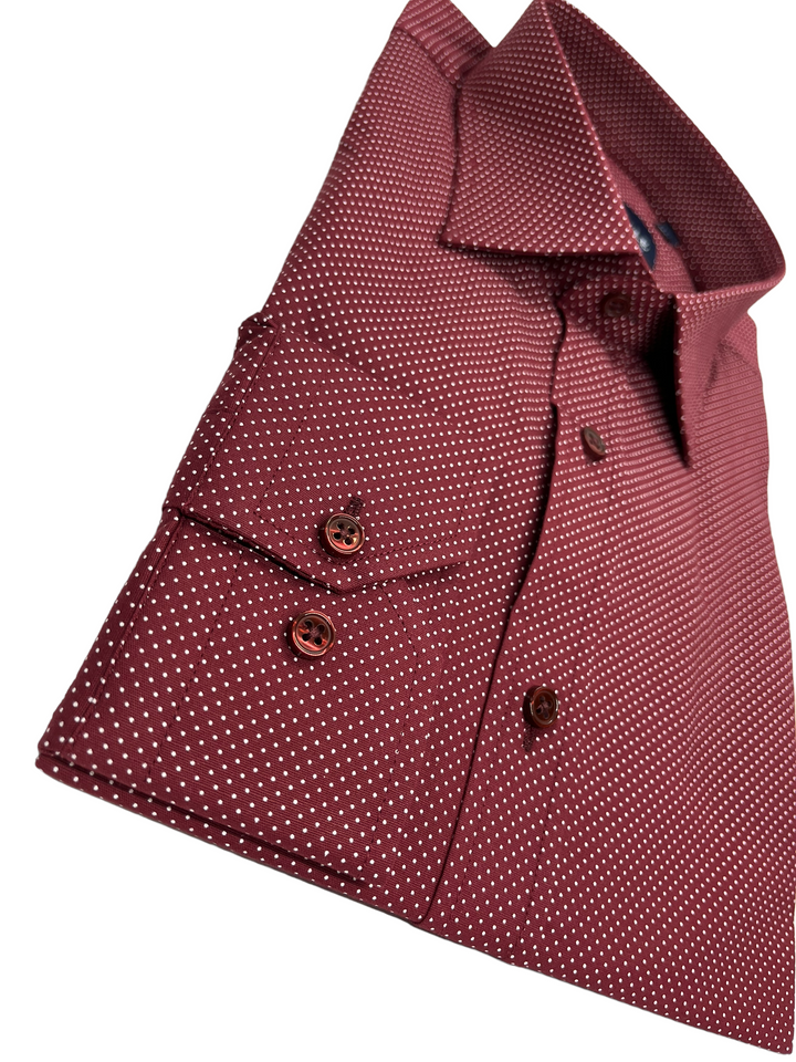 Burgundy Polka Dot Shirt