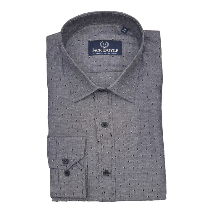 Dark Grey Circle Print Shirt
