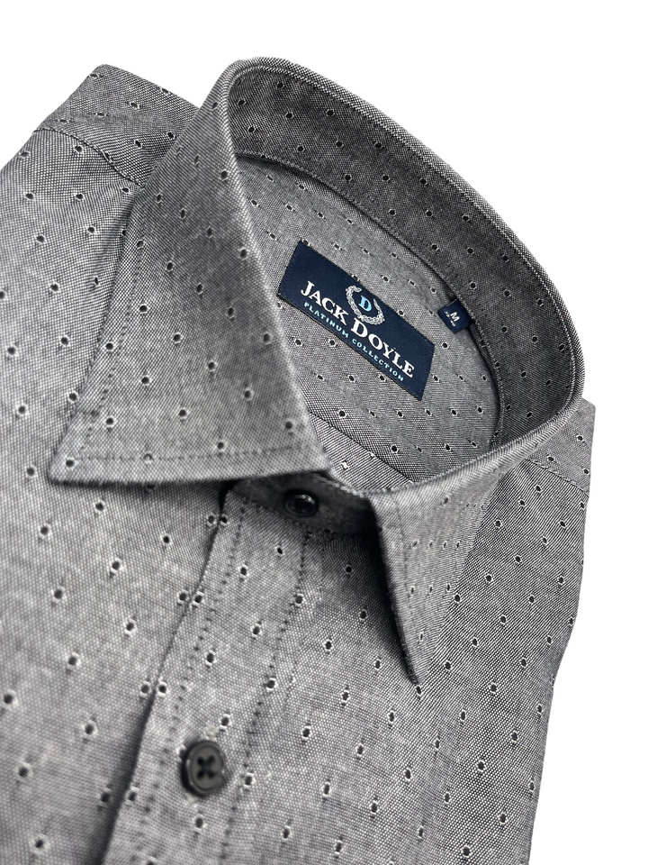 Dark Grey Circle Print Shirt