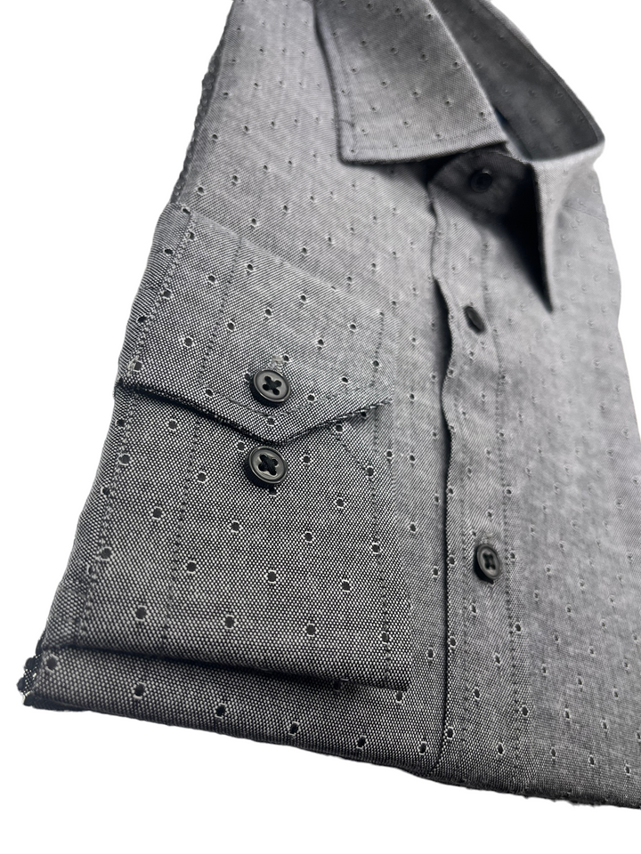 Dark Grey Circle Print Shirt