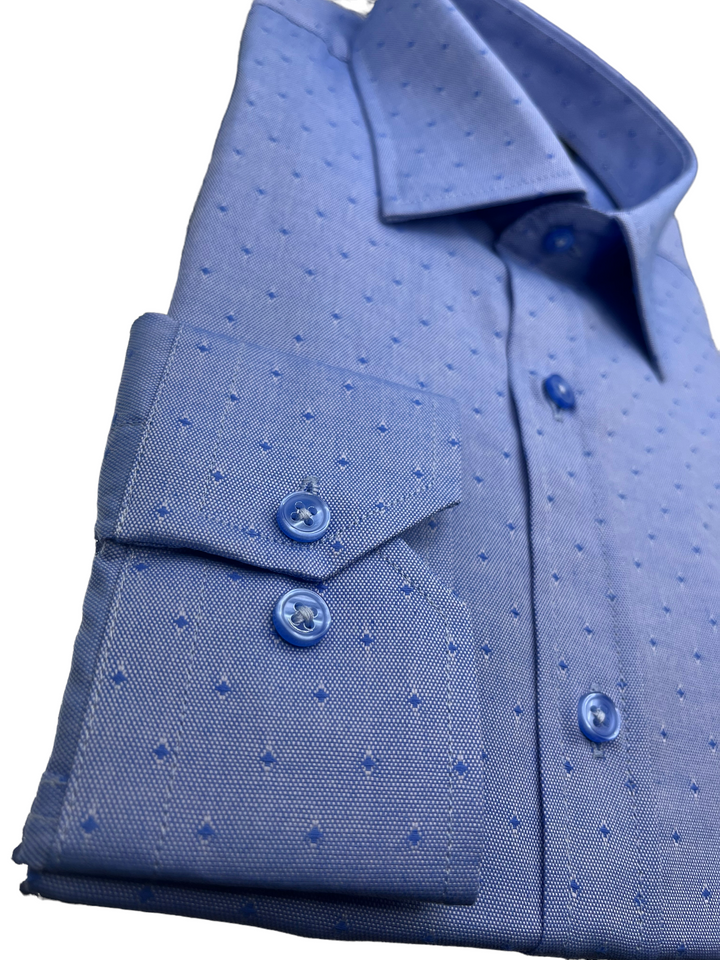 Diamond Print Blue Shirt
