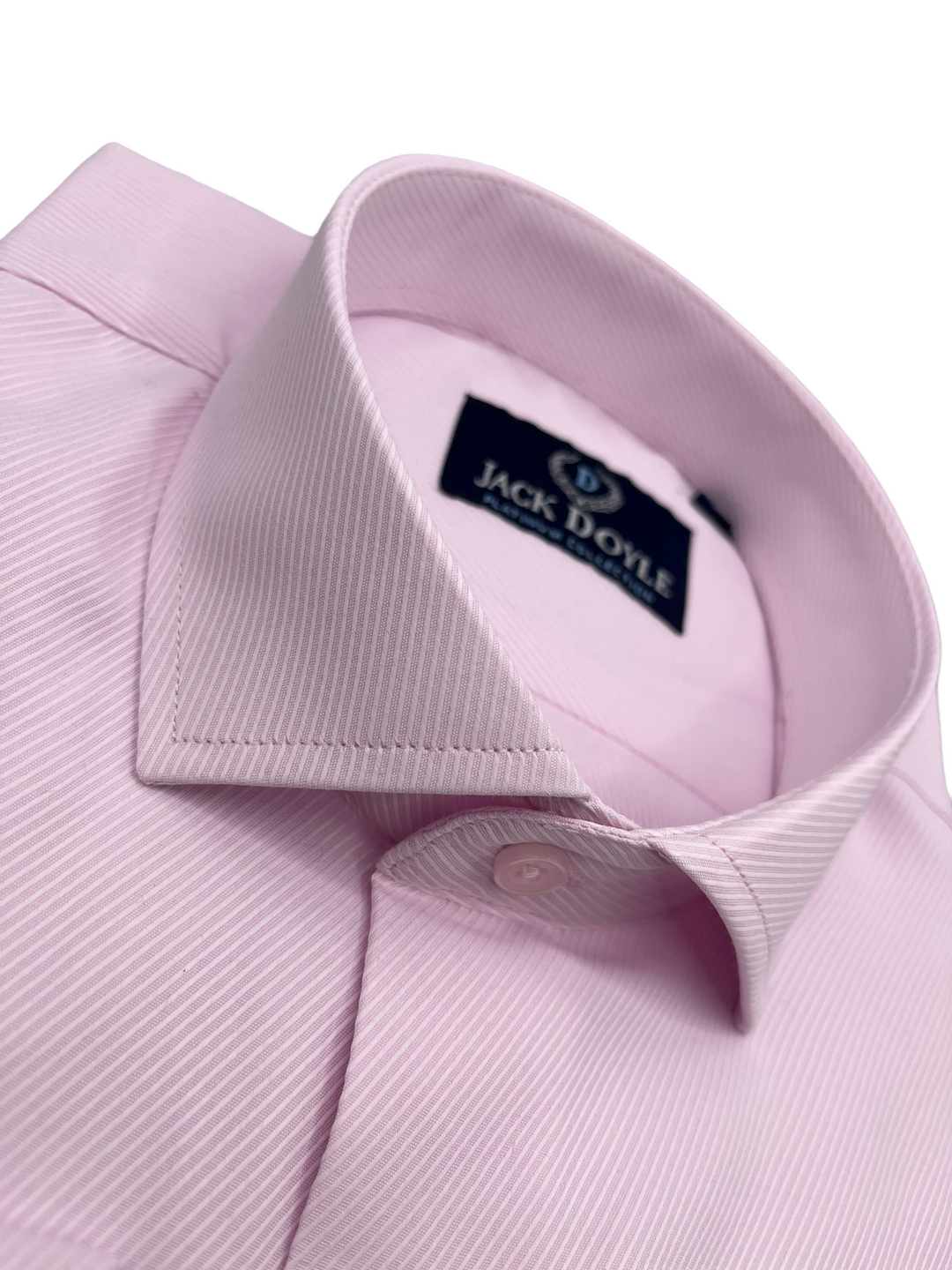 Formal Ribbed Light Pink Shirt With French Cuff