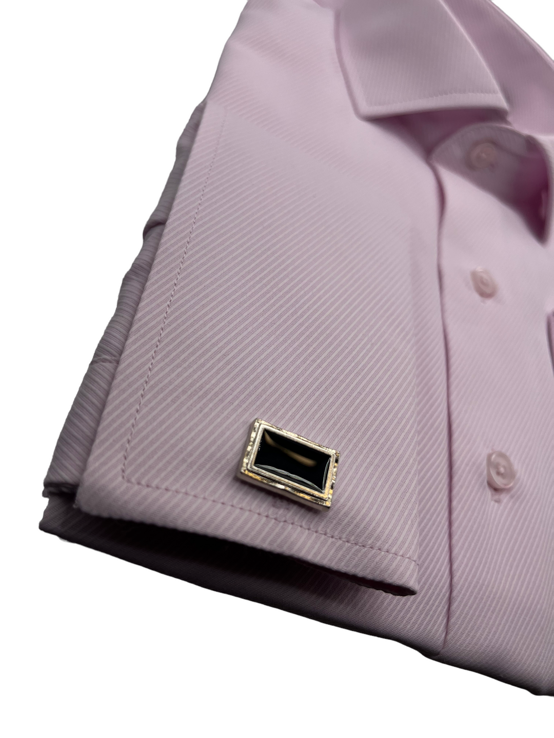 Formal Ribbed Light Pink Shirt With French Cuff