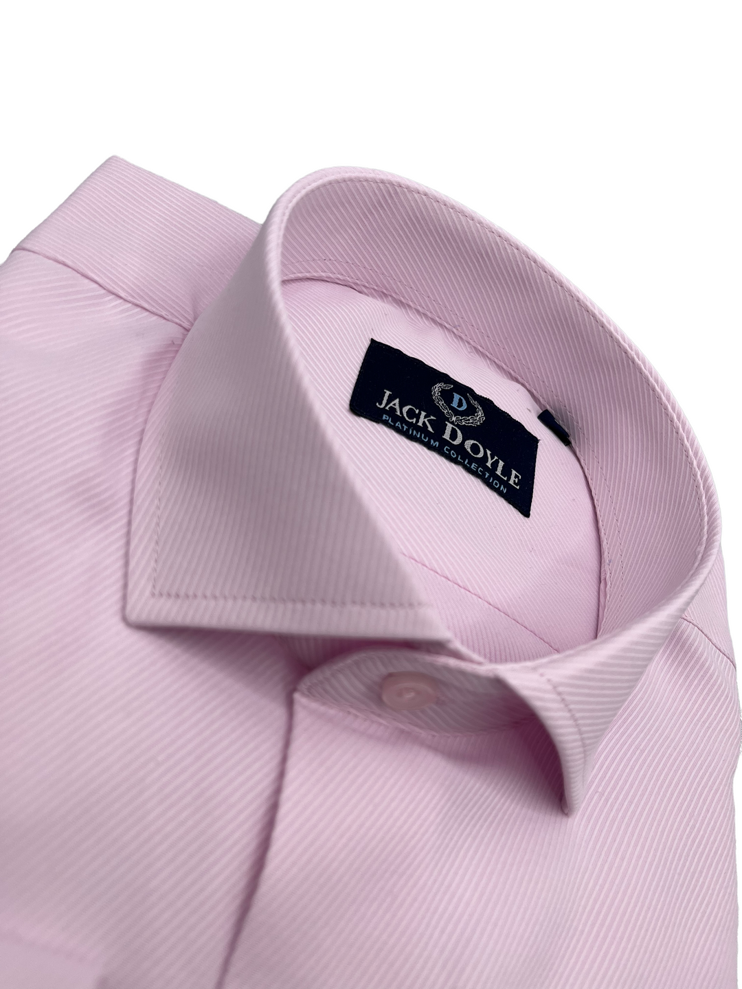 Formal Ribbed Light Pink Shirt With French Cuff