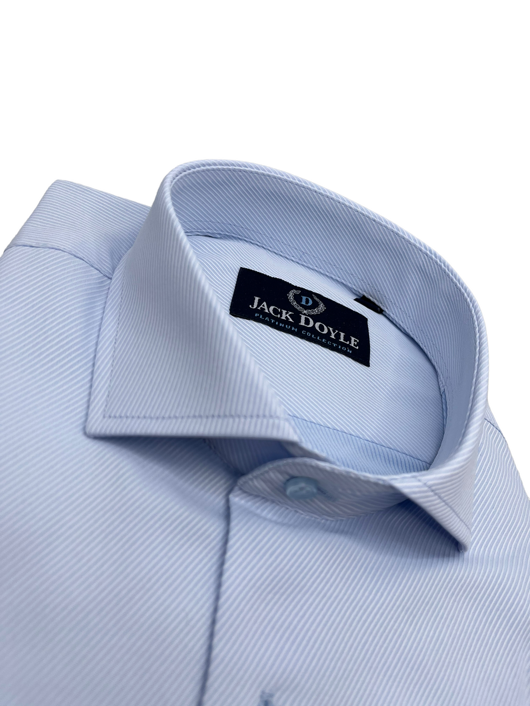 Formal Ribbed Sky Blue Shirt With French Cuff