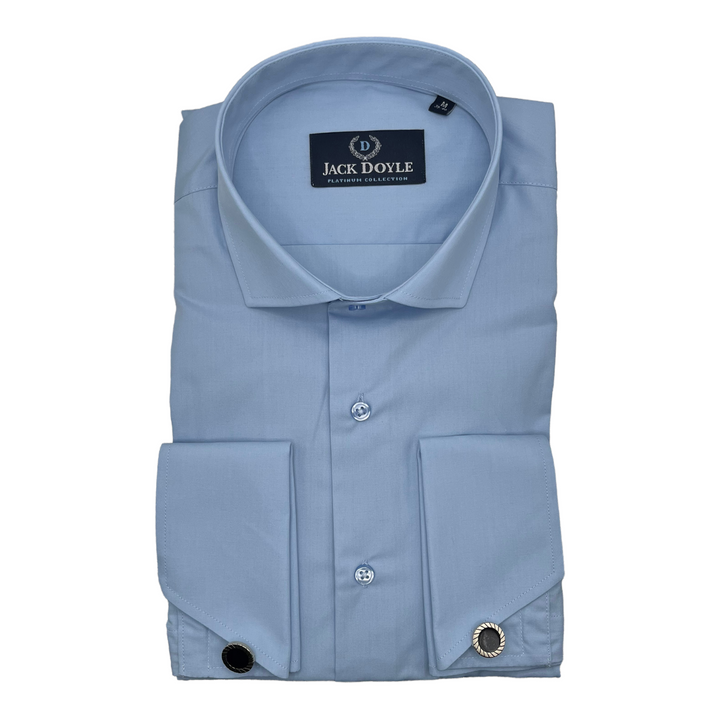 Formal Sky Blue Shirt With French Cuff