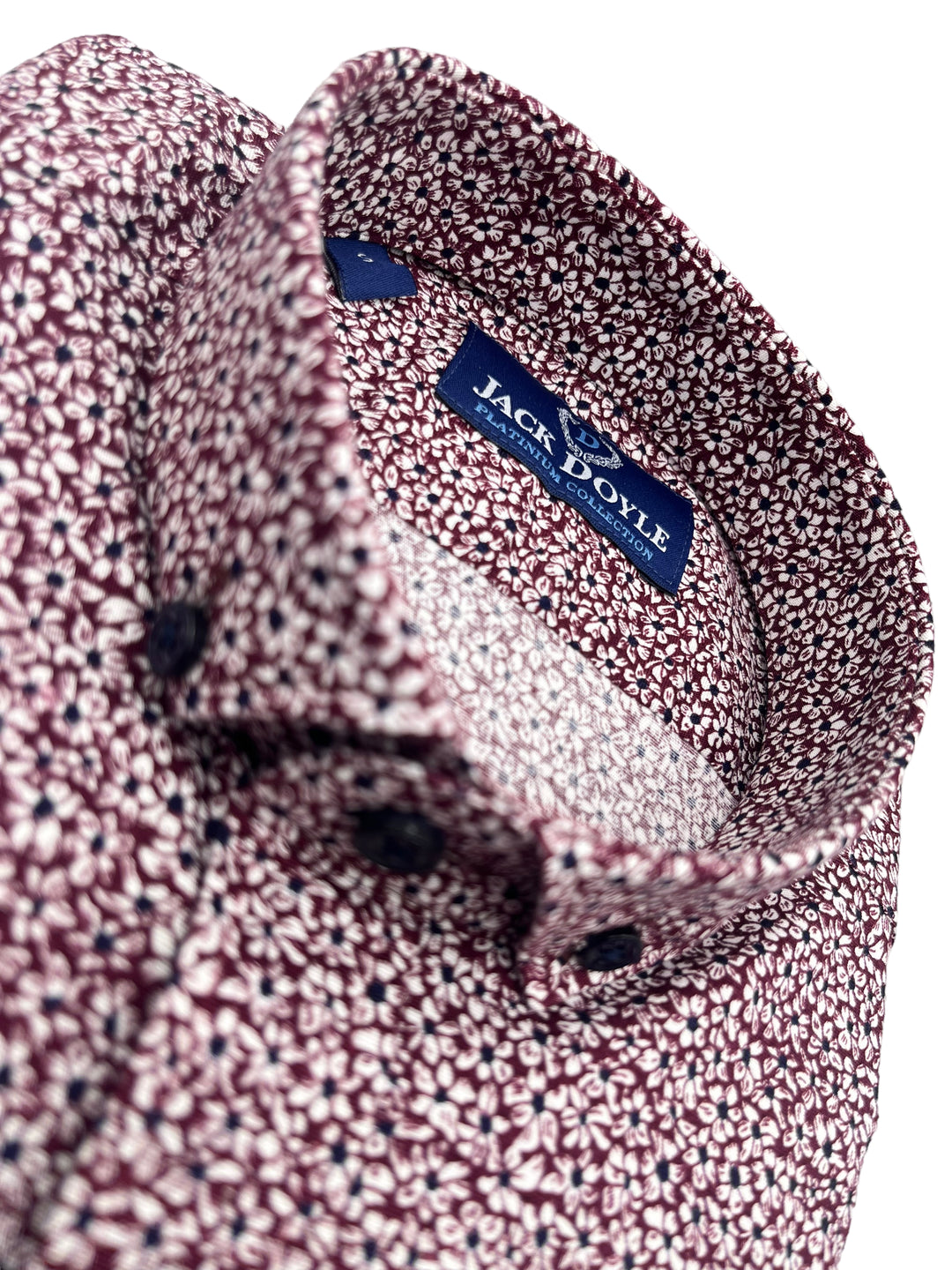 Jack Doyle Maroon Button Down Collar Floral Print Shirt