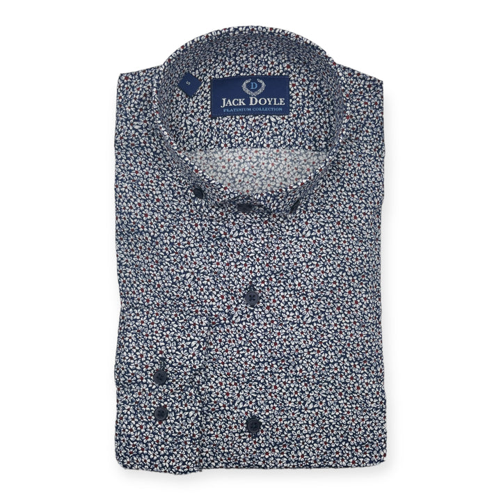 Jack Doyle Navy Button Down Collar Floral Print Shirt