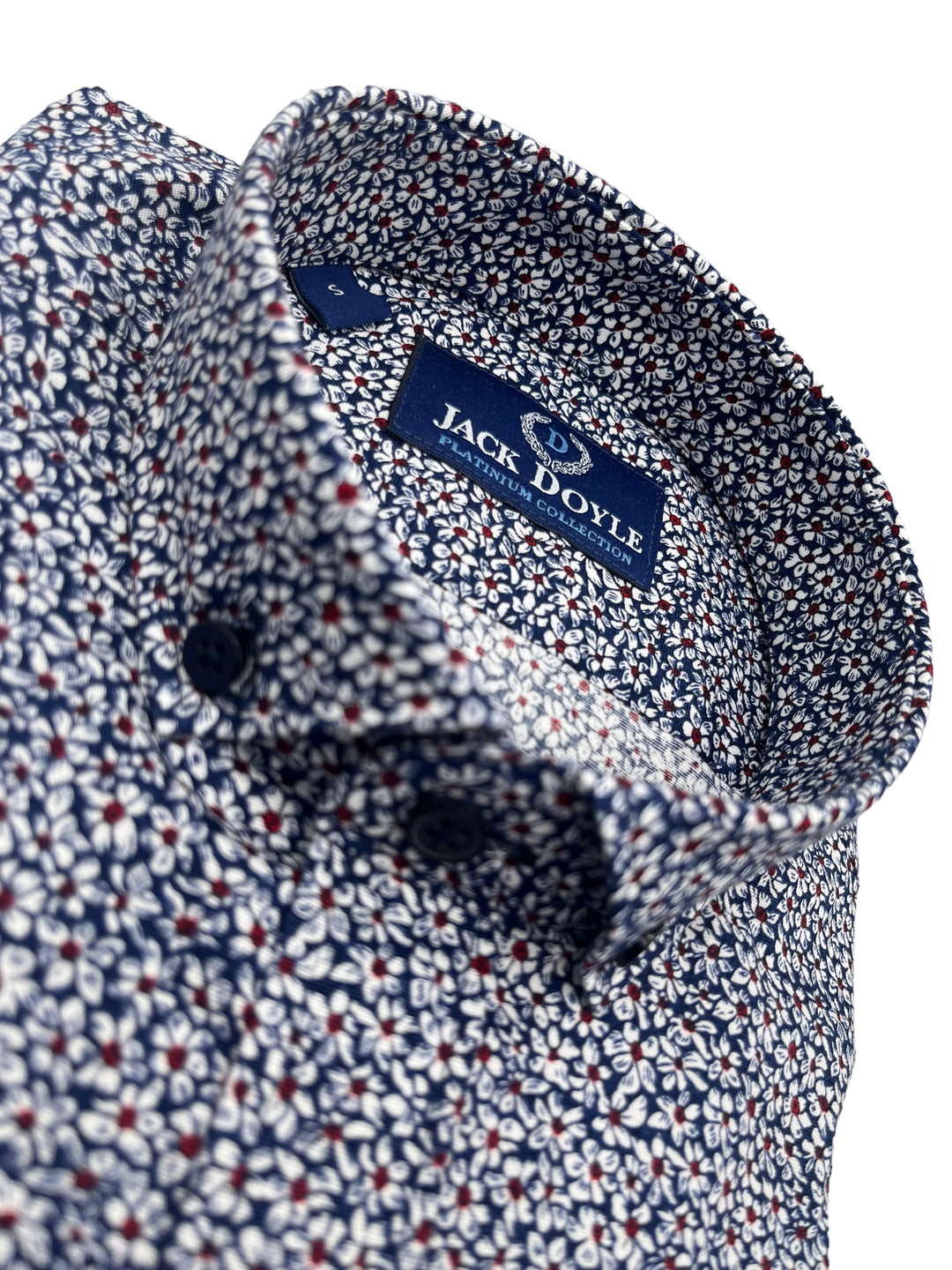 Jack Doyle Navy Button Down Collar Floral Print Shirt