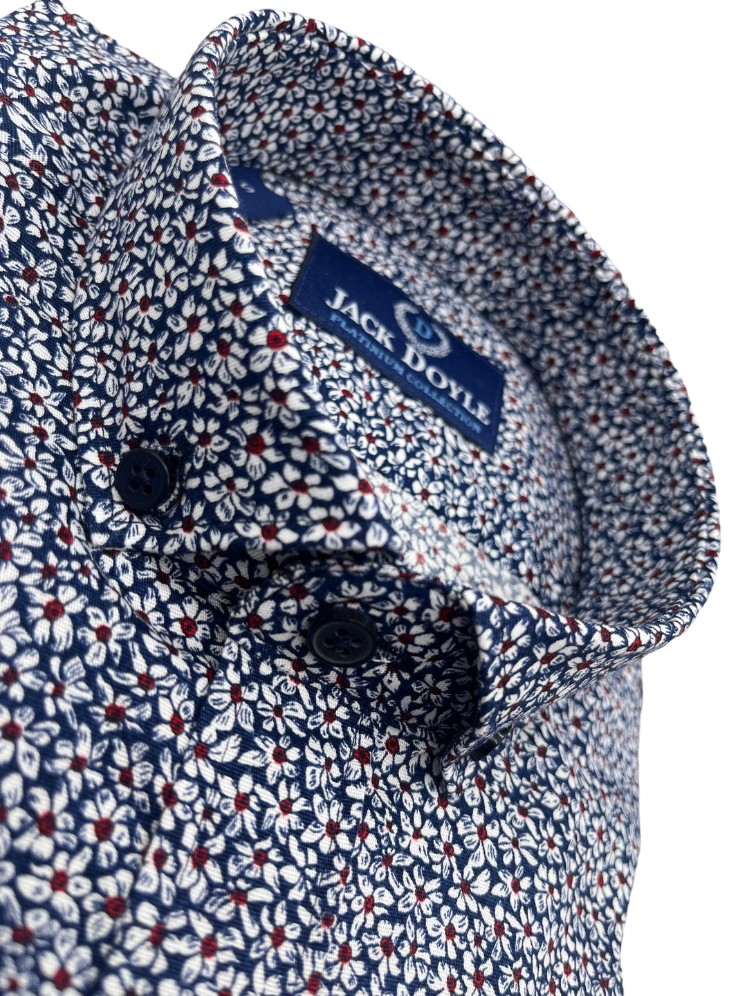 Jack Doyle Navy Button Down Collar Floral Print Shirt