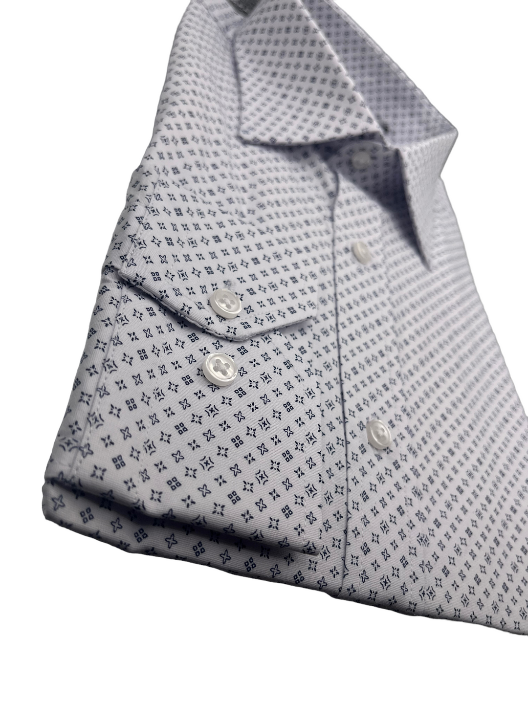 Navy Star Print White Shirt