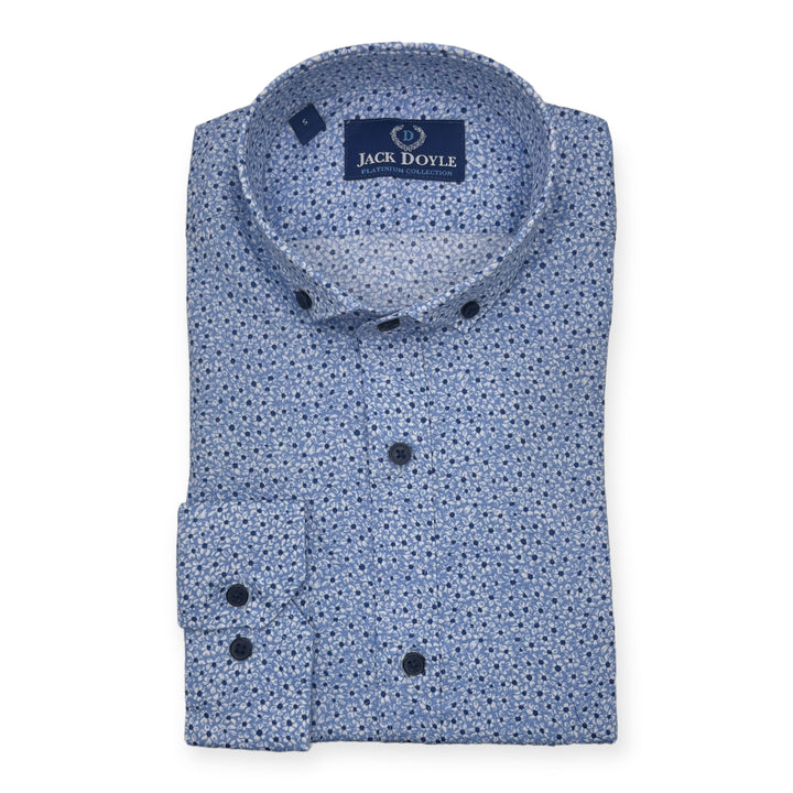 Jack Doyle Sky Blue Button Down Collar Floral Print Shirt
