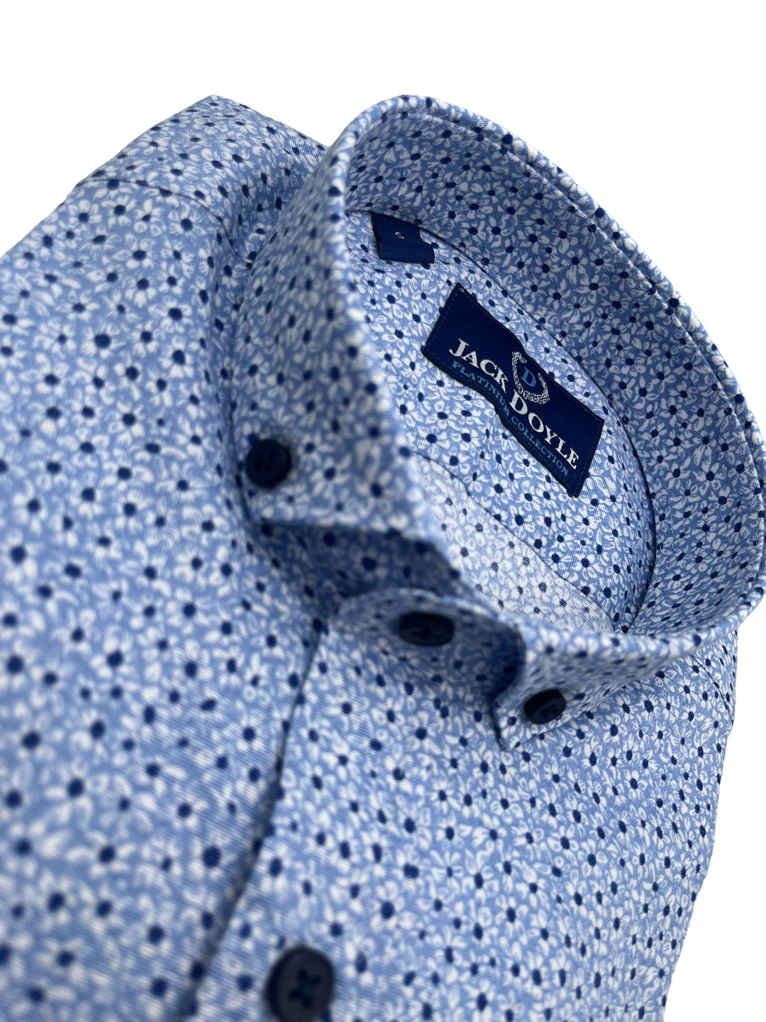 Jack Doyle Sky Blue Button Down Collar Floral Print Shirt