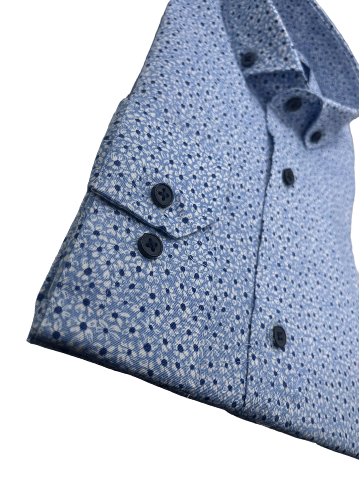 Jack Doyle Sky Blue Button Down Collar Floral Print Shirt
