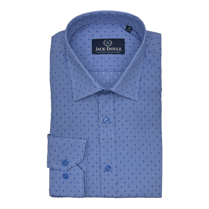 Square Print Blue Shirt