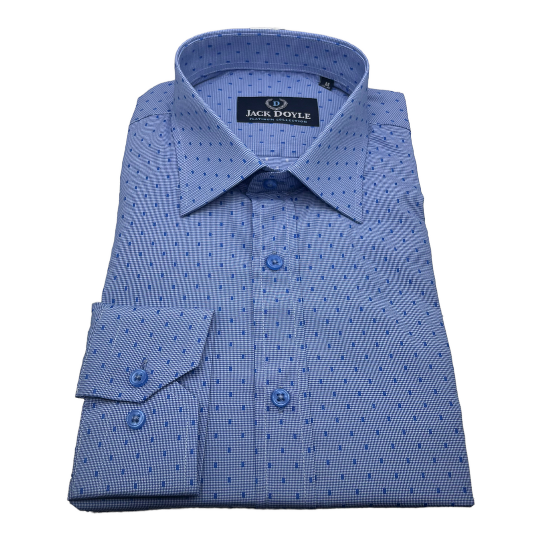 Square Print Blue Shirt