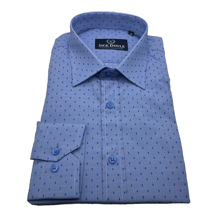 Square Print Blue Shirt