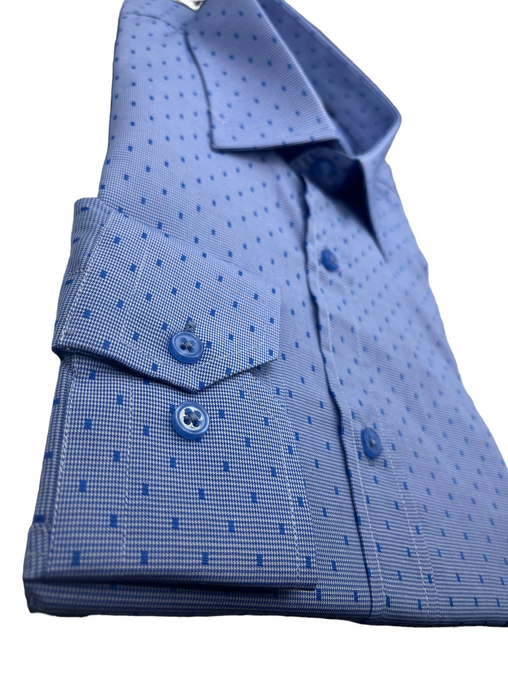 Square Print Blue Shirt