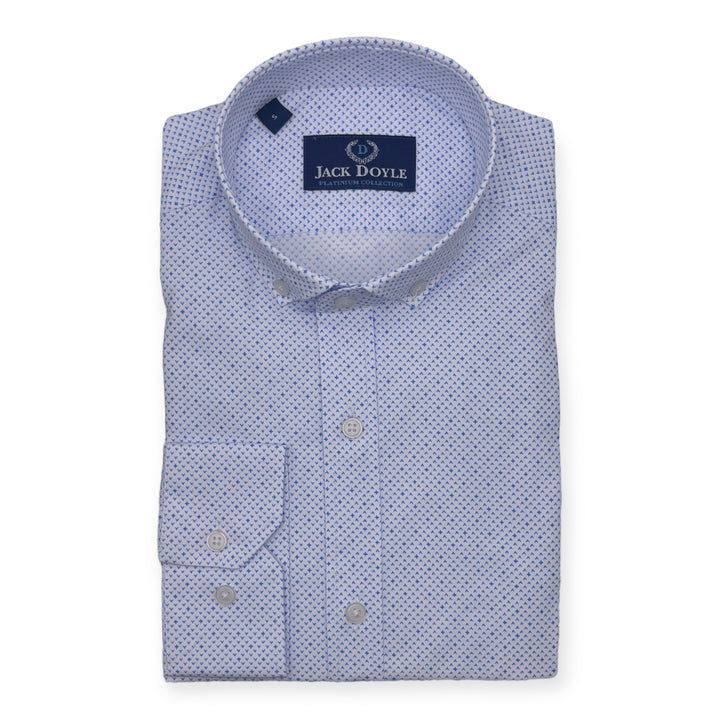 Jack Doyle White Button Down Collar Accent Print Shirt