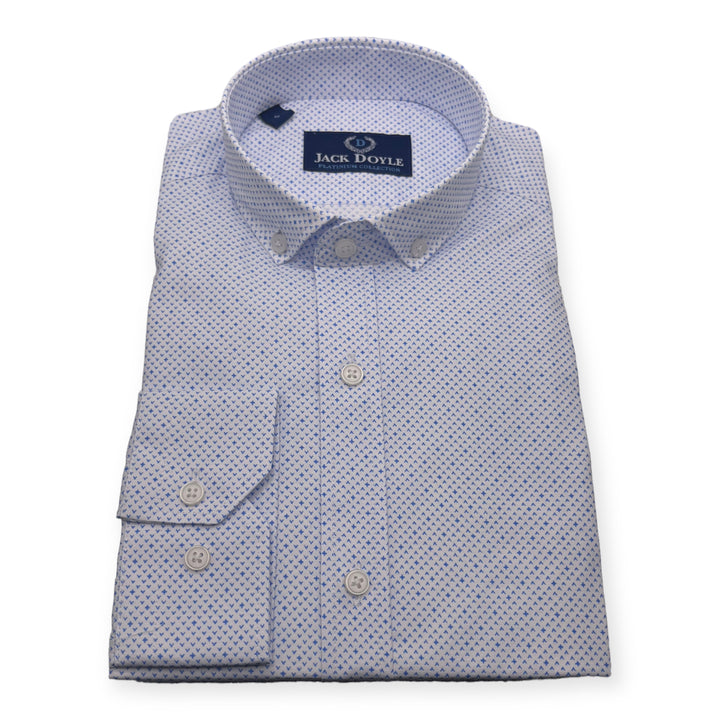 Jack Doyle White Button Down Collar Accent Print Shirt